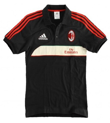 AC Milan Black Core Polo T-Shirt Replica - Click Image to Close